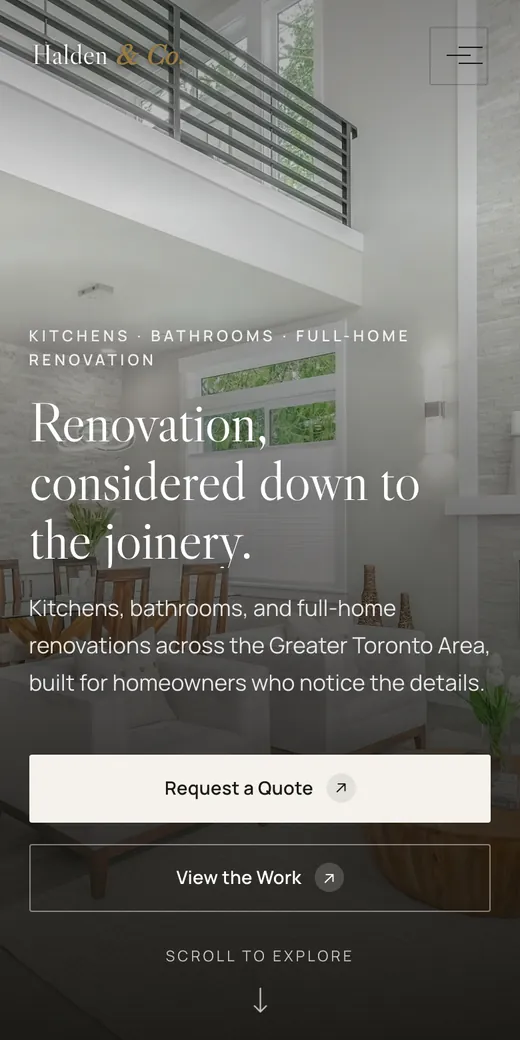 The Halden & Co. concept site on a phone.