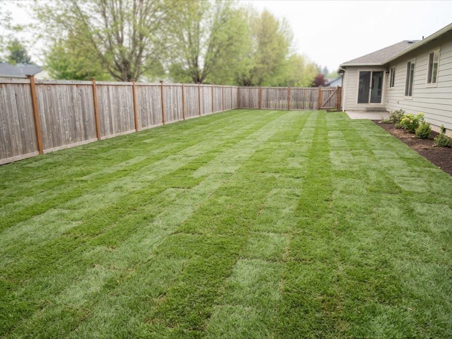 Full backyard sod replacement after regrading
